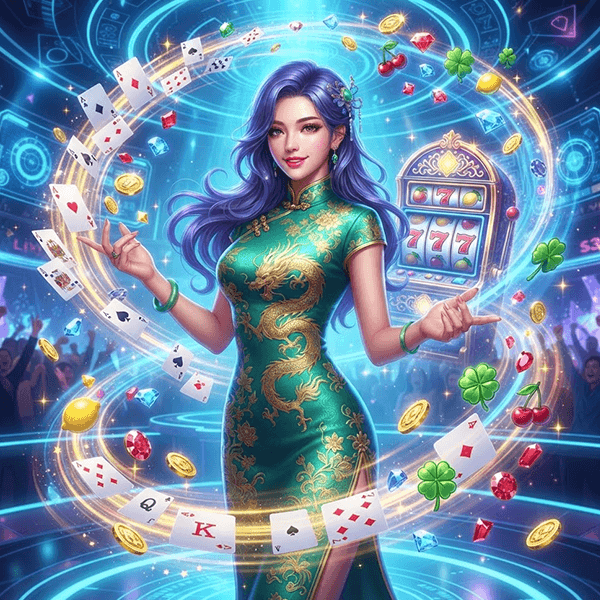 Vibrant underwater fishing game world with gold fish and prizes